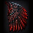 black and red wings elegant illustration design