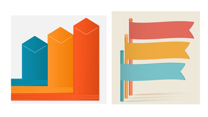 Wall Mural - set design business presentation template. vector illustration eps 10. can be used for chart process