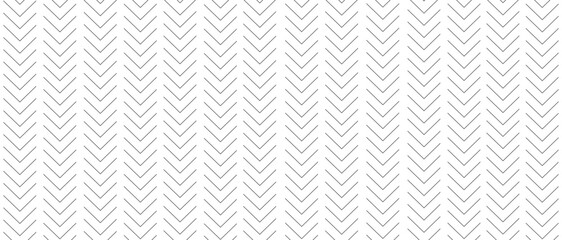 Canvas Print - Seamless arrow pattern on white background. Modern chevron lines pattern for backdrop and wallpaper template. Black simple lines with repeat texture. Seamless chevron background, vector illustration