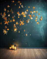 Wall Mural - Generative AI: Colorful shiny stars background