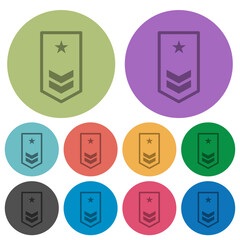 Poster - Military insignia with two chevrons and one star color darker flat icons