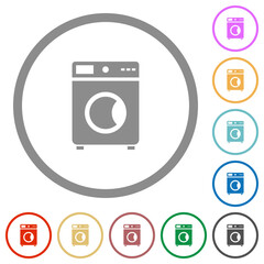 Poster - Washing machine flat icons with outlines