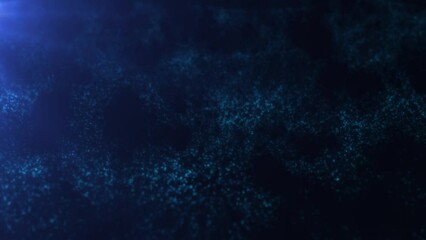 Wall Mural - blue abstract futuristic animated deep underwater particles background