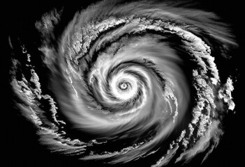 Wall Mural - Satellite View of Hurricane - Generative Ai