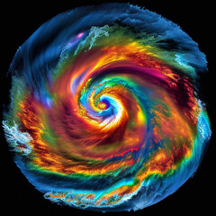 Wall Mural - Radar Satellite View of Hurricane - Generative Ai