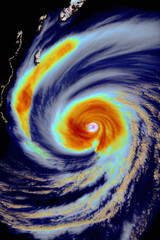 Wall Mural - Radar Satellite View of Hurricane - Generative Ai