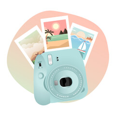 instant print vintage retro antique new camera vector