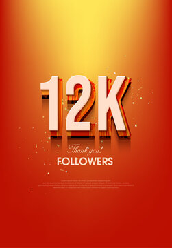 Modern design to say thank you for achieving 12k followers.