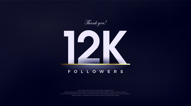 Simple and fancy design greeting to 12k followers,