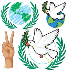 Wall Mural - mix set of freedom bird