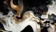 © Anna Elizabeth - abstract watercolor with gradient color mix, marble like colorful, black gray and white gold flow mixed vintage trends modern luxury granite generative ai