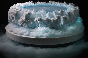 Wall Mural - n iceberg model on a black background. generative ai