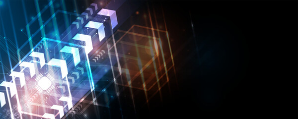 Wall Mural - abstract futuristic speed technology communication network background