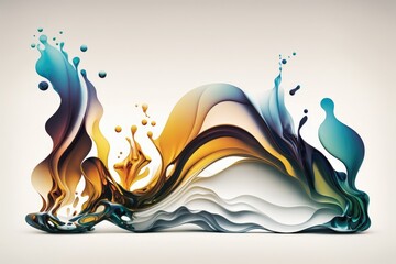 Canvas Print - n abstract painting representing a fluid wave. Generative AI