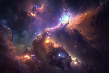 Wall Mural - vibrant and star-filled galaxy. generative ai