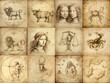 Set of zodiac signs icons. Aries, Leo, Gemini, Taurus, Scorpio, Aquarius, Pisces, Sagittarius, libra, Virgo, Capricorn, and Cancer. Generative AI