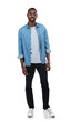 © peopleimages.com - Young black man, full body portrait and standing ready on an isolated and transparent png background for casual style. African man, happy and positive mindset with confidence