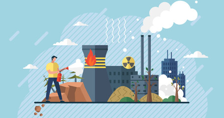 Wall Mural - planet earth with thermometer, global warming concept. increase temperature earth. ozone layers and 