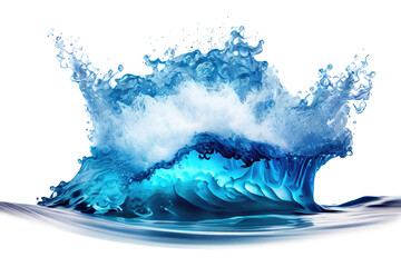 Aufkleber - isolated waves and splash water, by 3d rendering, ai generation