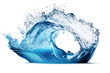 Aufkleber - isolated waves and splash water, by 3d rendering, ai generation