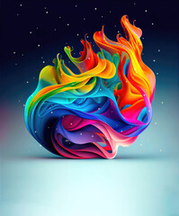 Wall Mural - abstract colorful flame background, ai generation