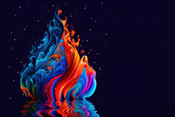 Wall Mural - abstract colorful flame background, ai generation