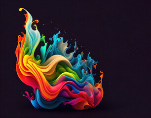 Wall Mural - abstract colorful flame background, ai generation