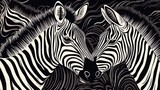 Fototapeta Konie - Zebra pattern background texture design, close up, zebra stripes, black and white, animals, horse, Generative AI