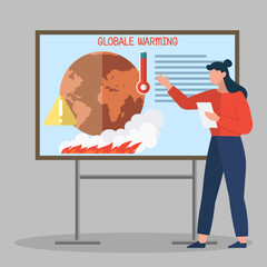 Wall Mural - climate change weather global greenhouse warming risks. waste disposal, air and water pollution. glo