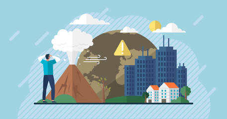 Wall Mural - climate change and global warming concept. save the planet. world environment day. earth day. sustai