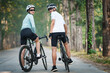 © View Stock - Young couples to ride in the woods