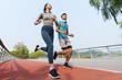 © View Stock - Young couples in the outdoor running