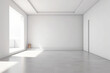 © Rafa Fernandez - modern minimalist interior with a big empty white wall. AI Generative