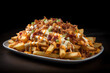 loaded fries smothered in cheese, beef, and sour cream. generative AI