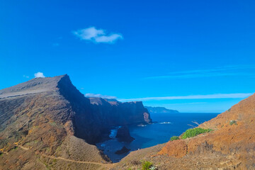 Wall Mural - Beautiful island coast in the ocean. Sunny bright day. Rest on the island.