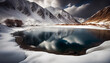 Pakistan Lake in the snow mountains