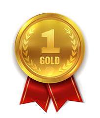 Wall Mural - golden winner badge. competition trophy. best quality award