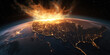 An EMP explodes over the United States. The third world conflict. Ai generated.