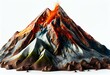 volcano, mountain model isolated on white background. Generative AI
