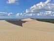Scenic view of the Great Dune of Pilat against sky, Arcachon Basin, Nouvelle Aquitaine, France.