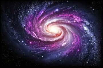 Wall Mural - spiral galaxy with stars in the background. generative ai