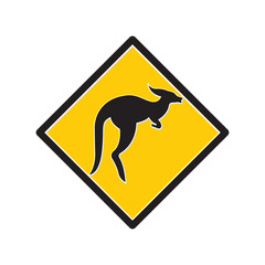 Poster - Kangaroo icon,logo illustration design template.