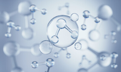 Wall Mural - science background with molecule or atom, abstract structure for science or medical background, 3d i