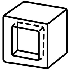 Sticker - 3d model outline icon