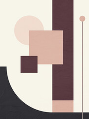 Wall Mural - vertical minimalistic abstract geometric art illustration for wall decoration, postcard or brochure