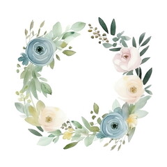 Wall Mural - Watercolor floral illustration bouquet set collection, wedding stationary, flower background