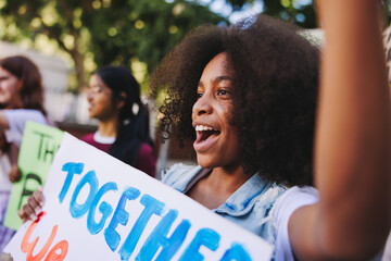 Wall Mural - Diverse young people fighting to save the earth