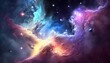 A colorful space filled with stars and clouds created with Generative AI technology