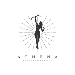 Wall Mural - Athena the goddess vector logo illustration design