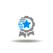 © wladimir1804 - Vector illustration of reward ribbon with star. Icon of quality assurance. Symbol of award. Sign of assessment, feedback, evaluation, satisfaction.